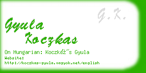 gyula koczkas business card